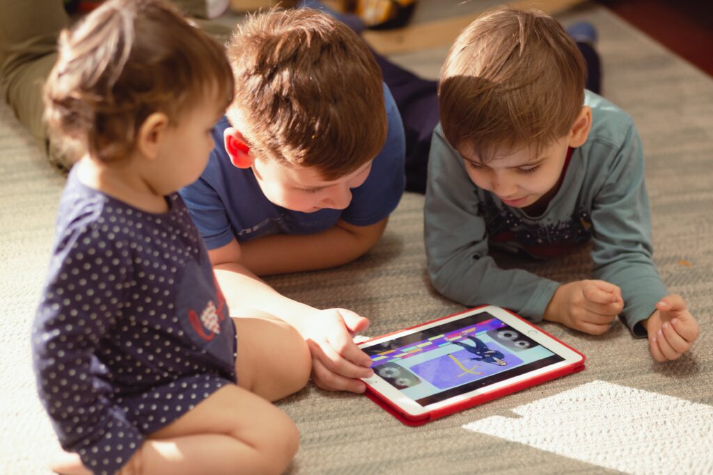 Children using screen